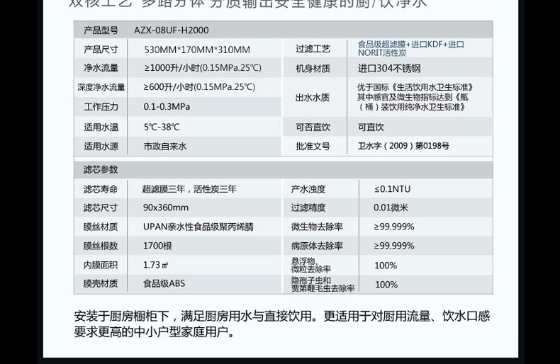 管道净水器参数